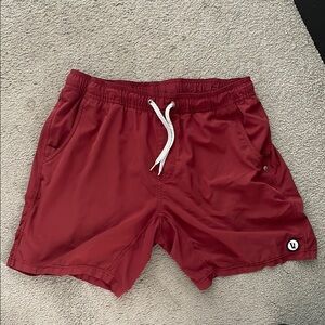 Vuori Kore Athletic Shorts - Red (lined)
